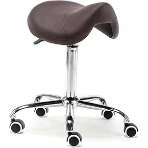 مقعد سرج مريح، كرسي دوار قابل للتعديل مع جلد البولي يوريثان، عجلات دوارة 360 درجة، ارتفاع لمحترفي الأسنان والوشم والجمال والتدليك، سعة الوزن 200 كجم (441 رطل) (أحمر) in Kuwait