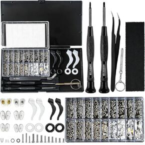 مجموعة إصلاح النظارات المغناطيسية الكل في واحد مع مسامير، مع براغي النظارات المتوافقة، وسادات أنف من السيليكون، وملقط، ومفك براغي دقيق، ومناسبة لمختلف النظارات وإصلاح النظارات الشمسية in Kuwait