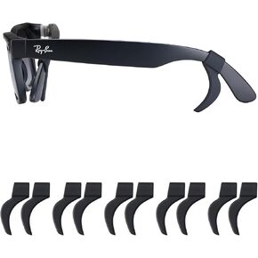 مقابض أذن النظارات لـ RayBan Meta(Gen1 & Gen2)، أذرع سميكة مضادة للانزلاق من السيليكون، مقابض الأذن، وسائد النظارات، حامل الأكمام، حامل النظارات الشمسية، الخطافات، الملحقات - 5 أزواج باللون الأسود in Kuwait