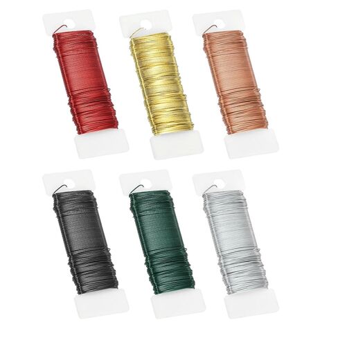 PATIKIL 20 Gauge Floral Flexible Paddle Wire, 112 Yard (336 Feet) Florist Wreath Wire for DIY Crafts Christmas Garland Flower Arrangement, Green 6 Rolls in Saudi Arabia