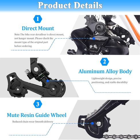 RD-TX800 8 Speed Rear Derailleur, Direct Mount for Hybrid, Commuter, Mountain, Road & Snowmobile Trail Bikes, Universal Replacement with High Compatibility in Saudi Arabia