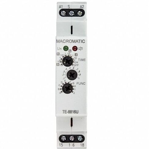 Multifunction Time Delay Relay, Square, Multi Function, 10 Functions 12 to 240V AC/DC, SPDT - 1 Each in Kuwait