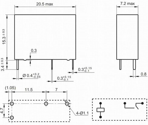 HF46F 5-HS1/12-HS1/12-HS1T/24-H1/24-H1T HF46F-G 5-HS1TGF/9-H1(610) (46F-5V/9V/12V/24V-5A/7A) مرحل 4 دبابيس 1 قطعة (الحجم: HF46F 12-HS1T) in Kuwait