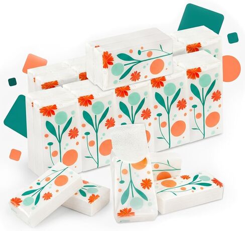 مناديل السفر - مناديل الجيب 15 قطعة من الورق السائب بحجم السفر 10 عدد 3 طبقات جيب للوجه، الزفاف، هدايا الحفلات، المرحاض، الحفلات، المناديل المبللة، السيارة، حقائب اليد in Kuwait