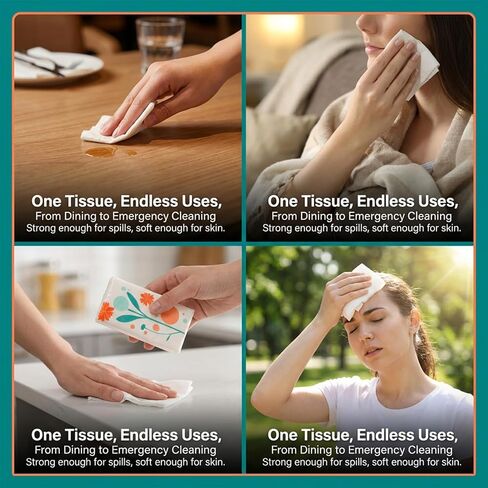 مناديل السفر - مناديل الجيب 15 قطعة من الورق السائب بحجم السفر 10 عدد 3 طبقات جيب للوجه، الزفاف، هدايا الحفلات، المرحاض، الحفلات، المناديل المبللة، السيارة، حقائب اليد in Kuwait