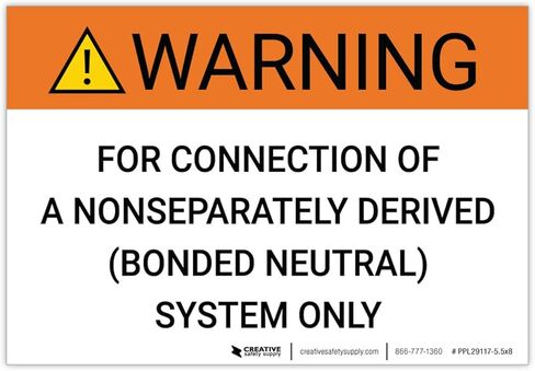 تحذير: لتوصيل نظام مشتق بشكل غير منفصل (محايد) - ملصق فلاش قوسي - 3 بوصة × 4.5 بوصة (عبوة من 5 قطع) in Kuwait