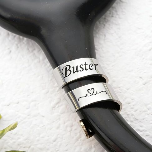 علامة اسم سماعة الطبيب MerexSync® المخصصة مع سحر معرف منقوش مخصص، ملحقات طبيب الممرضات، سحر مشبك سماعة الطبيب لطلاب RN CNA، هدية أسبوع الممرضات (فضية (طبقة مزدوجة)) in Kuwait