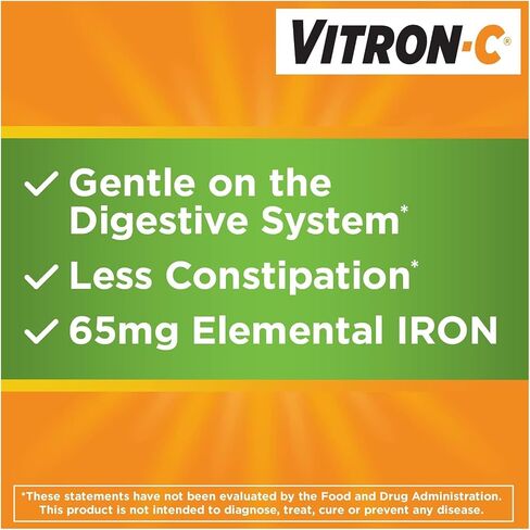 مكمل حديد عالي الفعالية من فيترون-سي مع فيتامين ج، عبوة من 3 (إجمالي 180 قطعة) in Kuwait