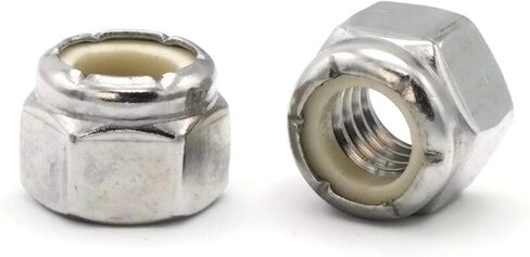 Nylon Lock Nuts Nylock A2 Stainless Steel - 6M x 1.0 (10.0 Flats x 6.0 Height) Qty-250 in Saudi Arabia