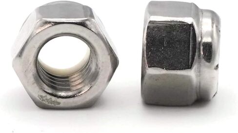 Nylon Lock Nuts Nylock A2 Stainless Steel - 6M x 1.0 (10.0 Flats x 6.0 Height) Qty-250 in Saudi Arabia
