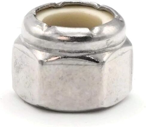 Nylon Lock Nuts Nylock A2 Stainless Steel - 6M x 1.0 (10.0 Flats x 6.0 Height) Qty-250 in Saudi Arabia