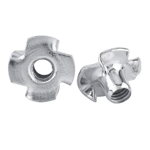 Zinc Plated Carbon Steel T Nut for Woodworking Furniture - Strong and Threaded Socket for Wood and Chipboard, 5 - Convenient and Easy to Use - Pack of 280 (M6 in Saudi Arabia