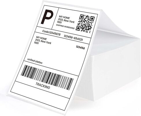 ADHES 4x6 Thermal Shipping Labels 500Fanfold – Top-coated, BPA/BPS Free, Strong Adhesive Thermal Label Printer Paper, 4x6 Shipping Labels for Mailing and Packaging in Saudi Arabia
