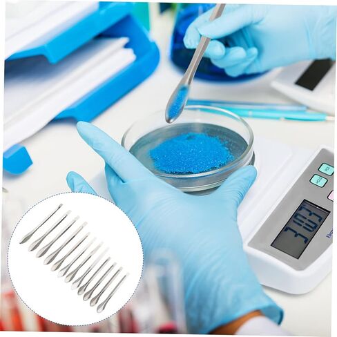 Sosoport 12Pcs Stainless Steel Sampling Measuring Spoon for Laboratory Use and Reliable Lab Measuring Scoops for Experiments and Samples in Saudi Arabia