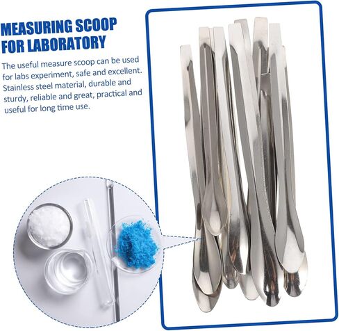 Sosoport 12Pcs Stainless Steel Sampling Measuring Spoon for Laboratory Use and Reliable Lab Measuring Scoops for Experiments and Samples in Saudi Arabia