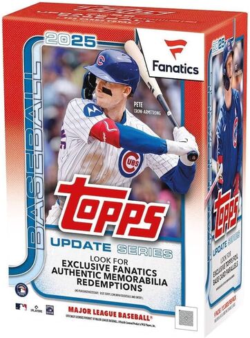 2025 Topps Update Series Trading Card Retail Display Box – 20 Packs, 14 Cards per Pack – Look for Autograph & Relic Cards, Retail Exclusive Holo Foil Parallels in Saudi Arabia