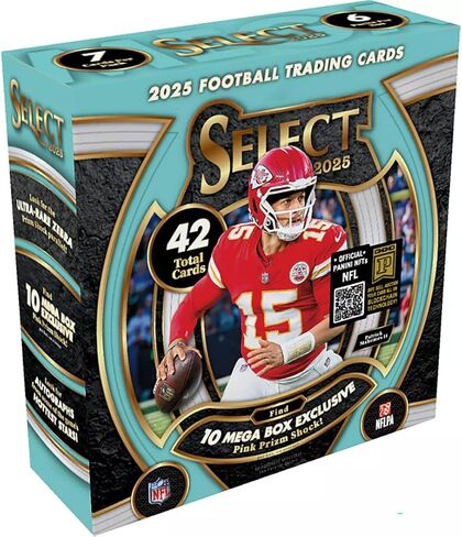2025 Select Football Mega Box with 42 Total Trading Cards + 6 Toploaders and StreetCards Magnet! Look for Zebra Prizm Shock Parallels! in Saudi Arabia