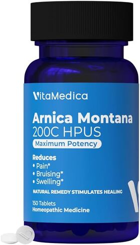 VitaMedica Arnica Montana 200C Rapid Dissolve Tablets for Natural Pain, Bruising, and Swelling Support - High Potency Homeopathic Medicine for Injury and Surgery Recovery - 150 Ct - 50 Servings in Kuwait