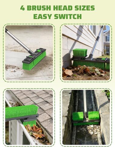 18"/45cm Large Wide Adjustable Heavy Duty Outdoor Push Broom Stiff Brush Head with 4 Section Threaded Handle 60"/152cm for Warehouse Driveway Garage Patio Sidewalk Floor Dirt Workshop Deck Cleaning in Saudi Arabia
