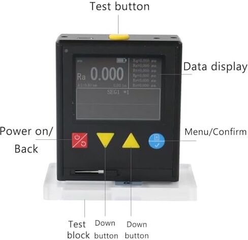 جهاز قياس خشونة السطح الرقمي، شاشة LCD، مقياس خشونة السطح عالي الدقة، طول الشوط 5.6 مم، المعلمات (um) Ra/RZ/Rq/RtRP/RV/RC، شاشة منحنية in Saudi Arabia