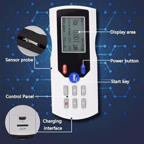 جهاز اختبار خشونة السطح، مع شاشة LCD ومسبار معدني، جهاز قياس خشونة السطح، الدقة 0.001 ميكرومتر، نطاق القياس 160 ميكرومتر، متصل بالكمبيوتر in Kuwait