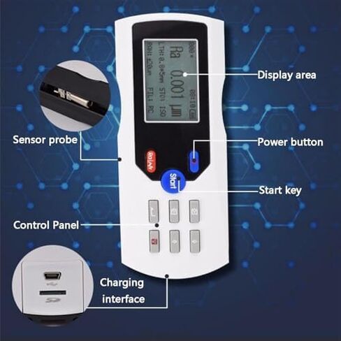 Surface Roughness Tester, Handheld Digital Profilometer w/Display, 160μm Measurement Range, 0.001μm High Accuracy, 100 Data Storage Slots, for Inspection in Saudi Arabia
