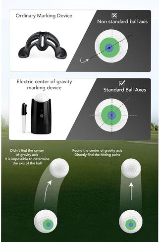 Fockety Golf Ball Spinng Balancer، علامة كرة الجولف مع رسم الجاذبية التلقائي، بطانة كرة الجولف الإلكترونية، أداة تحديد المحاذاة لوضع دقيق، محبي الجولف والمتحمسين in Saudi Arabia