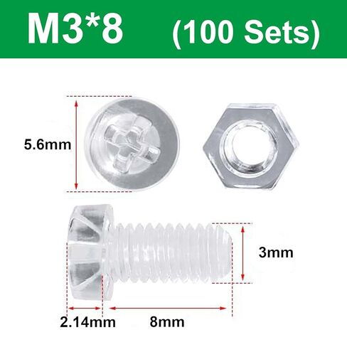 nut,Hexagonal nut, Transparent Acrylic Plastic Nuts, Bolts & Screws - Hexagon Head, Lightweight for DIY Projects in Saudi Arabia