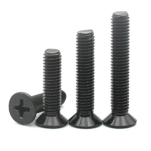 Black 304 Stainless Steel M5 6/7/8/10-80mm Cross Flat Head Screw Bolt 10Pcs(75mm) in Saudi Arabia