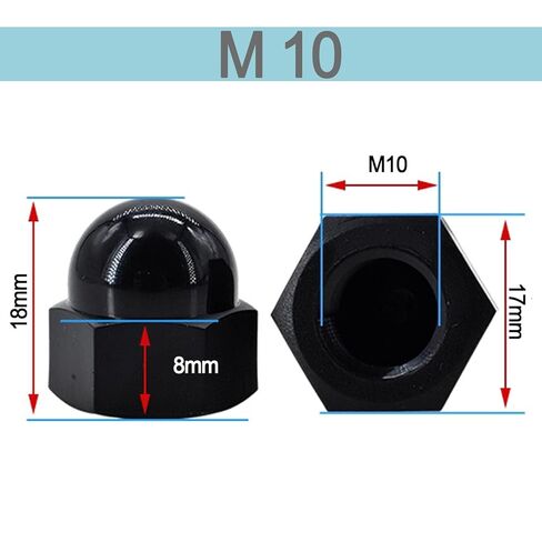 nut,Hexagonal nut, 50 Pieces Nylon Acorn Nut Plastic Bolt Caps Inner Threaded Cap Nuts Hex in Saudi Arabia