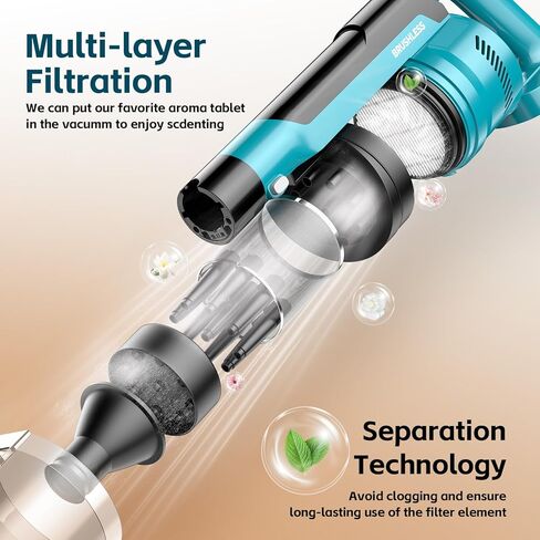 8000mAh Cordless Vacuum Cleaner, 700W 60Kpa Brushless Vacuum Cleaners for Home, 6 in 1 Cordless Stick Vacuum Clearner, Stick Vacuum with Led Display for Hard Floors/Carpet/Pet Hair/Dorm in Saudi Arabia