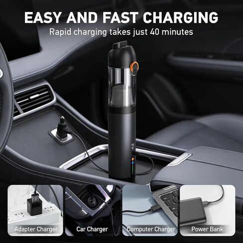 مكنسة سيارة محمولة لاسلكية، 18000 باسكال 4 في 1 مكنسة كهربائية محمولة ومنفضة هواء 2 وضعية شفط نفخ وتضخيم الطاقة، مكنسة كهربائية بدون فرشاة مع فوهات متعددة للسيارة ولوحات المفاتيح والمكتب والحيوانات الأليفة in Kuwait