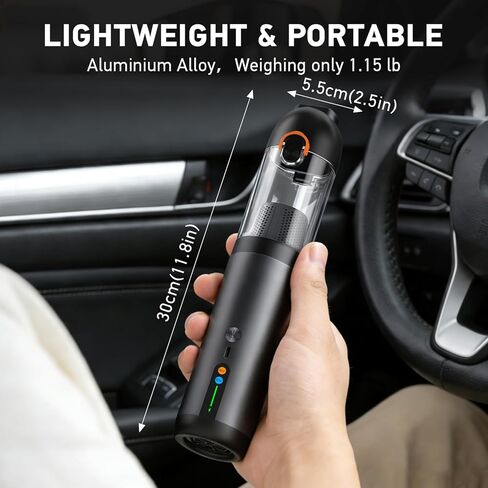 مكنسة سيارة محمولة لاسلكية، 18000 باسكال 4 في 1 مكنسة كهربائية محمولة ومنفضة هواء 2 وضعية شفط نفخ وتضخيم الطاقة، مكنسة كهربائية بدون فرشاة مع فوهات متعددة للسيارة ولوحات المفاتيح والمكتب والحيوانات الأليفة in Kuwait