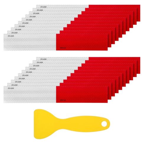 20 Pack Reflective Tapes for Trailers Trailer Reflective Tape Outdoor Waterproof 2"×12“ Red and White Reflective-Tape Self-Adhesive Safety Warning Tape Accessories for Cars Trucks Boats Road Signs in Saudi Arabia