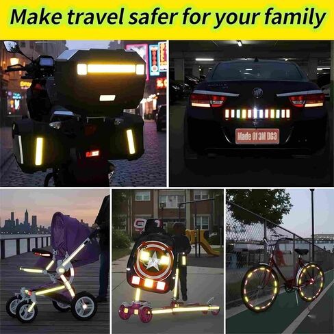 Reflective Stickers 3M DG3 Diamond Grade, 20 Pcs Waterproof Safety Reflective Tape for Truck Trailer Bike Motorcycle, 3.15"x1.18" Fluorescent Yellow-Green Reflectors for Driveway Entrance in Kuwait