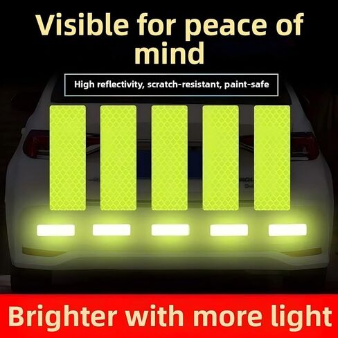 Reflective Stickers 3M DG3 Diamond Grade, 20 Pcs Waterproof Safety Reflective Tape for Truck Trailer Bike Motorcycle, 3.15"x1.18" Fluorescent Yellow-Green Reflectors for Driveway Entrance in Kuwait