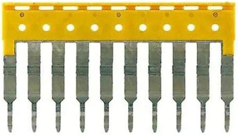 Weidmuller 1608940000 ZQV 2.5/10 10-Pole Jumper, Yellow 25 Amp in Kuwait