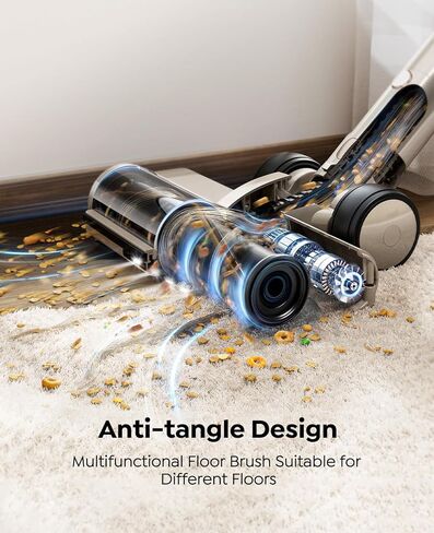 مكنسة كهربائية لاسلكية، 80 دقيقة/50 كيلو باسكال/600 واط للمنزل، مكانس كهربائية ذاتية الوقوف، شاشة تعمل باللمس، مصابيح أمامية LED، مضادة للتشابك، قابلة لإعادة الشحن، خفيفة الوزن، للسجاد والأرضيات الصلبة وشعر الحيوانات الأليفة in Kuwait