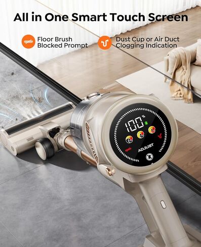 مكنسة كهربائية لاسلكية، 80 دقيقة/50 كيلو باسكال/600 واط للمنزل، مكانس كهربائية ذاتية الوقوف، شاشة تعمل باللمس، مصابيح أمامية LED، مضادة للتشابك، قابلة لإعادة الشحن، خفيفة الوزن، للسجاد والأرضيات الصلبة وشعر الحيوانات الأليفة in Kuwait