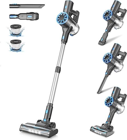 Vazone Cordless Stick Vacuum Cleaner with Self-Standing, 8-in-1 Vacuum Cleaners for Home, Lightweight Powerful Vacuum with LED Screen, Rechargeable Vacuum for Carpet, Pet Hair, Tile, Hardwood Floors in Saudi Arabia