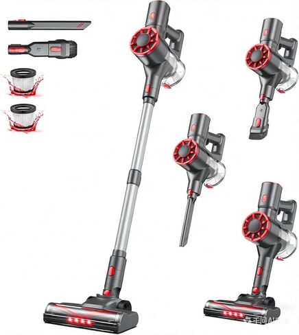 Vazone Cordless Stick Vacuum Cleaner with Self-Standing, 8-in-1 Vacuum Cleaners for Home, Lightweight Powerful Vacuum with LED Screen, Rechargeable Vacuum for Carpet, Pet Hair, Tile, Hardwood Floors in Saudi Arabia