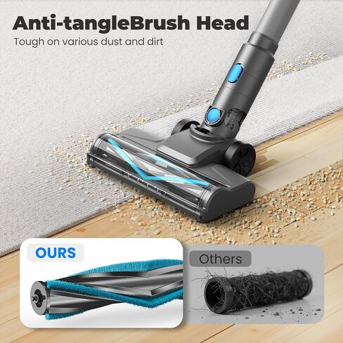 Vazone Cordless Stick Vacuum Cleaner with Self-Standing, 8-in-1 Vacuum Cleaners for Home, Lightweight Powerful Vacuum with LED Screen, Rechargeable Vacuum for Carpet, Pet Hair, Tile, Hardwood Floors in Saudi Arabia