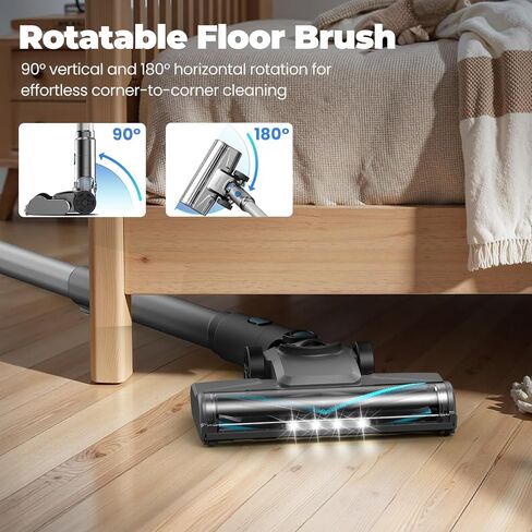 Vazone Cordless Stick Vacuum Cleaner with Self-Standing, 8-in-1 Vacuum Cleaners for Home, Lightweight Powerful Vacuum with LED Screen, Rechargeable Vacuum for Carpet, Pet Hair, Tile, Hardwood Floors in Saudi Arabia