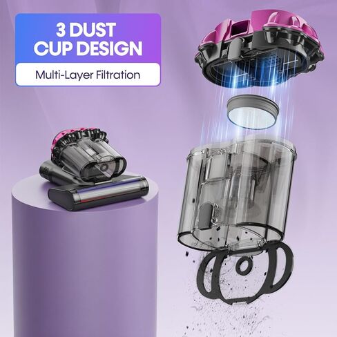 Mattress Vacuum Cleaner 550W 18KPa Bed Vacuum Cleaner with Smart Dust Sensor, UV-C Light, 149°F Heat, HEPA Filter, Handheld for Bed Sofa Couch in Saudi Arabia