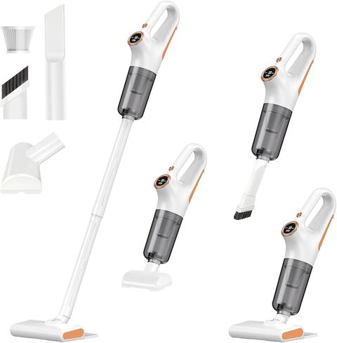 مكنسة كهربائية لاسلكية، مكنسة كهربائية لاسلكية قابلة لإعادة الشحن مع شفط قوي وشاشة LED، مكنسة كهربائية محمولة للمنزل، مكنسة كهربائية لاسلكية لشعر الحيوانات الأليفة للأرضيات الصلبة، أسود in Saudi Arabia