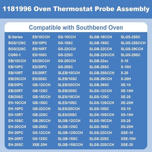 1181996 Oven Thermostat Probe Compatible with Southbend Range B-Series,BGS/12SC BGS/22SC CG90-1 EB/10CCH EB/10PC EB/10RT EB/20CCH EB/20PC EB/20RT EB/20SC EH-10CCH EH-10PC in Kuwait