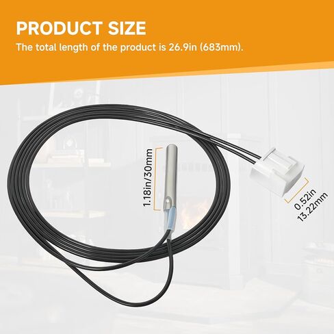 SRV7000-669 Exhaust Probe Compatible with Quadrafire, Pleasant Hearth, Pelpro Models PH35PS, PH50CABPS, PH50PS, PHC90, PP130, PP150, PP60, PP70, PPC90 - Replacement Exhaust Temperature Sensor in Saudi Arabia