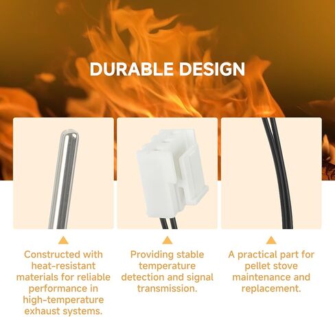 SRV7000-669 Exhaust Probe Compatible with Quadrafire, Pleasant Hearth, Pelpro Models PH35PS, PH50CABPS, PH50PS, PHC90, PP130, PP150, PP60, PP70, PPC90 - Replacement Exhaust Temperature Sensor in Saudi Arabia