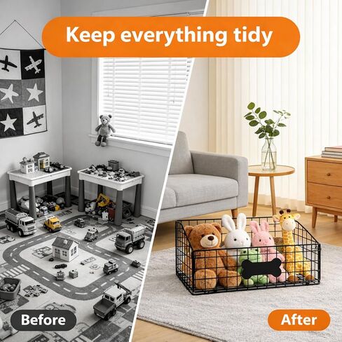 Dog Toy Bin-Dog Toy Basket-Metal Storage Box-Chew-Proof Dog Food Toy Storage Container-Toy Box For Living Room Area-Dog Storage Organizer-For Puppy Leash,Accessories, Blanket Food Storage Container. in Kuwait