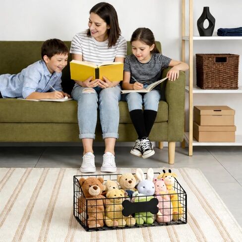 Dog Toy Bin-Dog Toy Basket-Metal Storage Box-Chew-Proof Dog Food Toy Storage Container-Toy Box For Living Room Area-Dog Storage Organizer-For Puppy Leash,Accessories, Blanket Food Storage Container. in Kuwait